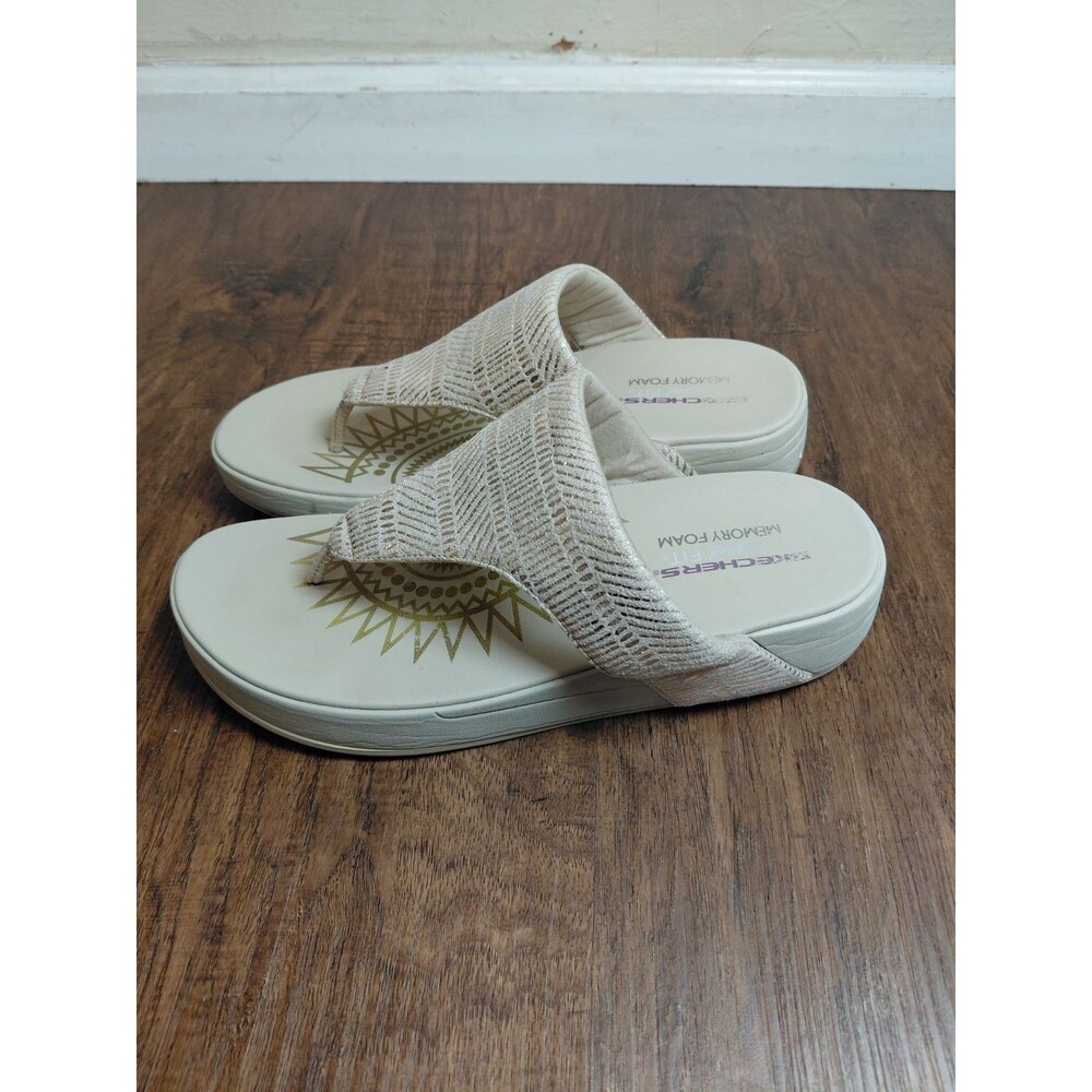 Skechers Printed Hooded Retrogrades 163036 Natural Thong Women's Sandals Size 9